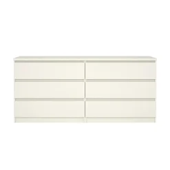 Hioshop Noulan commode 6 lades witte essenhout decor Online