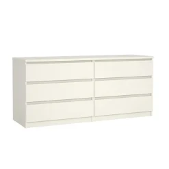Hioshop Noulan commode 6 lades witte essenhout decor Online