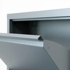 Hioshop Pisa schoenenkast grijs metaal met 10 vakken