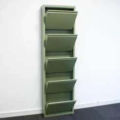 Hioshop Pisa schoenenkast groen metaal met 10 vakken Clearance