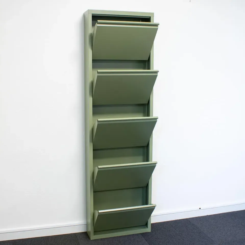 Hioshop Pisa schoenenkast groen metaal met 10 vakken Clearance