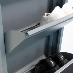 Hioshop Pisa schoenenkast grijs metaal met 12 vakken Outlet