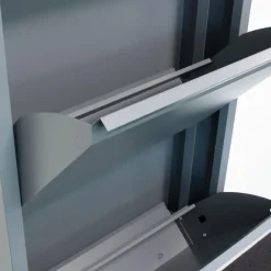 Hioshop Pisa schoenenkast grijs metaal met 5 vakken New