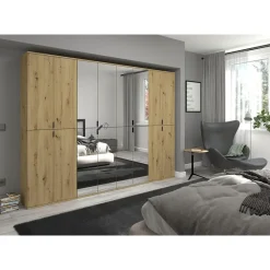 Hioshop ProjektX kledingkast 4 deuren eiken decor New