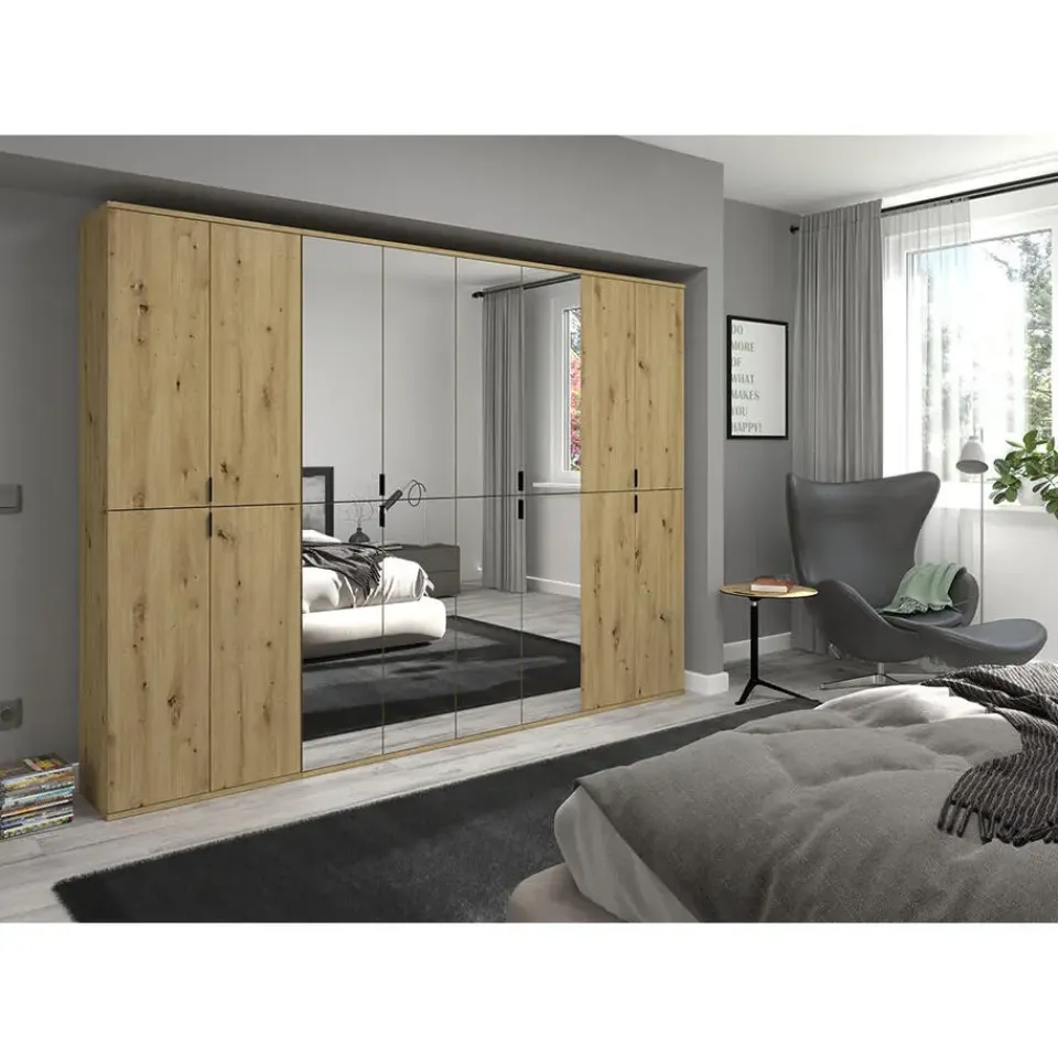 Hioshop ProjektX kledingkast 4 deuren eiken decor New