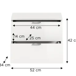 Hioshop ProjektX schoenenkast 2 laden wit hoogglans