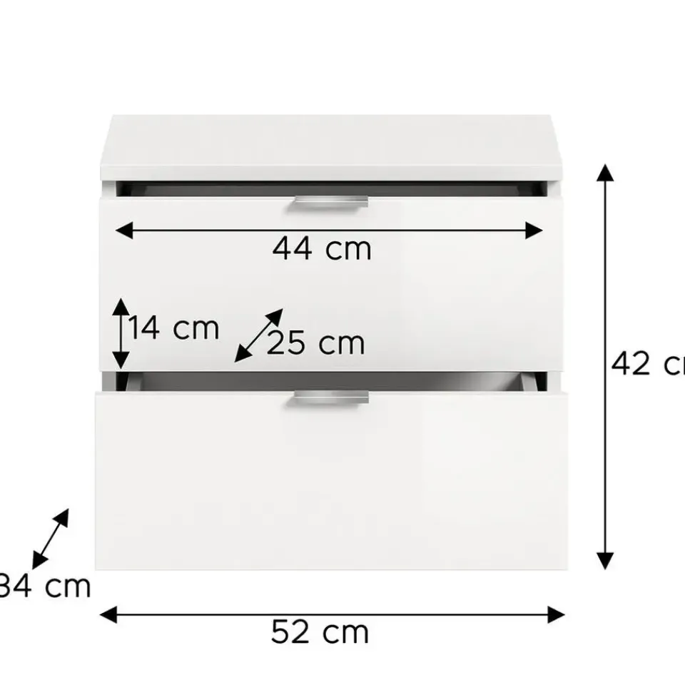 Hioshop ProjektX schoenenkast 2 laden wit hoogglans