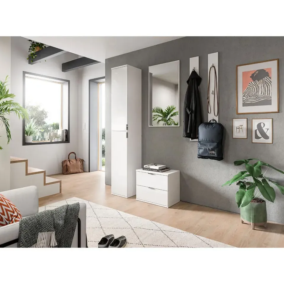 Hioshop ProjektX schoenenkast 2 laden wit hoogglans