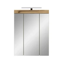 Merkloos Hioshop Scout spiegelkast inclusief verlichting 3 spiegeldeuren eiken decor Online