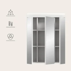 Merkloos Hioshop Scout spiegelkast 3 spiegeldeuren wit hoogglans- wit Discount