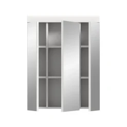 Merkloos Hioshop Scout spiegelkast 3 spiegeldeuren wit hoogglans- wit Discount