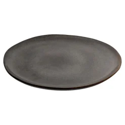 Hioshop Selma Dinerdbord keramiek set van 4 grijs- bruin Hot