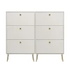 Hioshop Softline schoenenkast 6 kleppen wit New