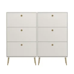 Hioshop Softline schoenenkast 6 kleppen wit New