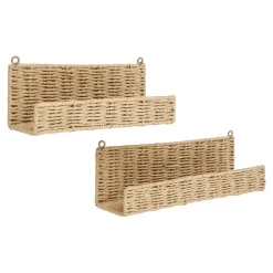 Hioshop Treviso Wandplank set van 2 natuur Clearance