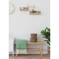Hioshop Treviso Wandplank set van 2 natuur Clearance