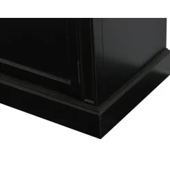 Hioshop Winkelkast buffetkast vitrine met opzet antiek zwart massief hout