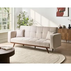 Leen Bakker HJULBY - Driezitsbank - Lichtbeige - Polyester New