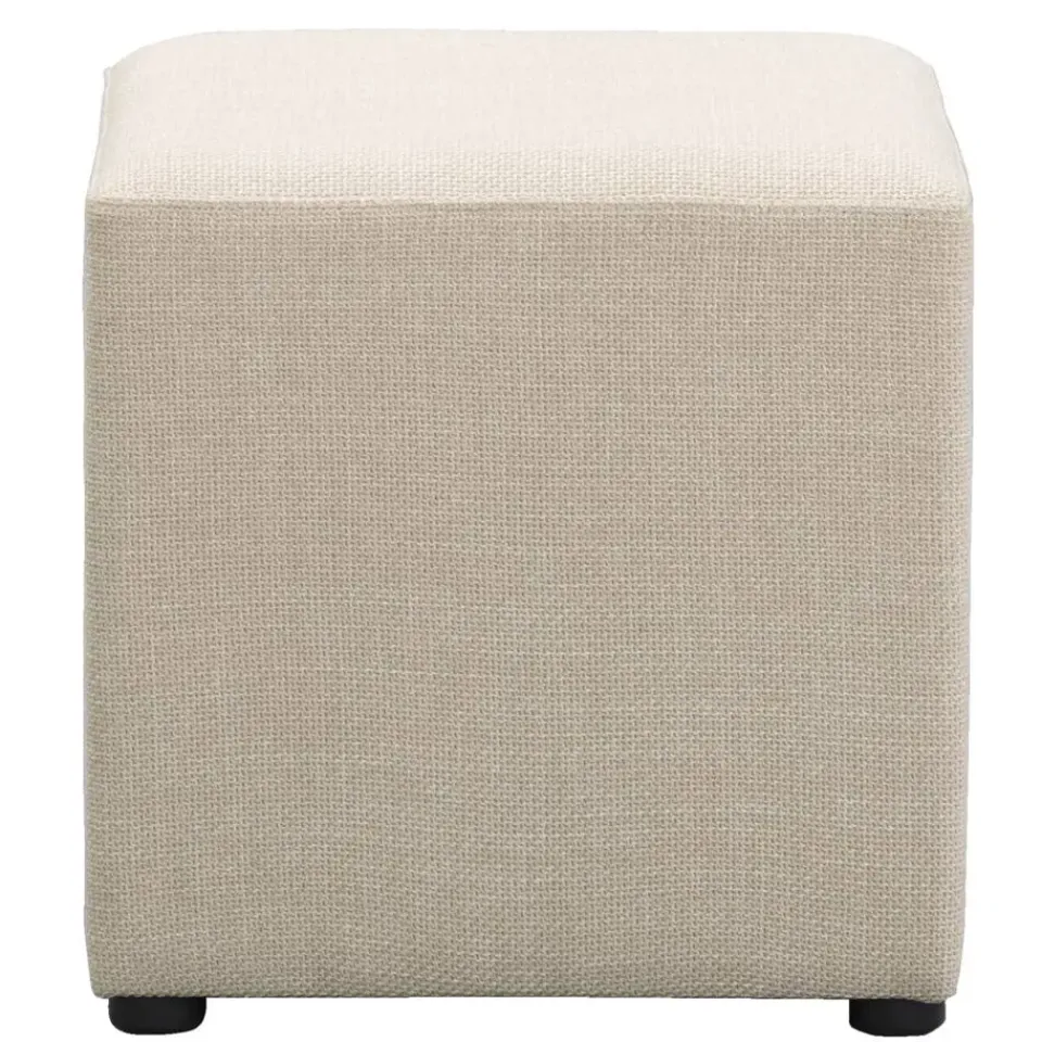 Leen Bakker Hocker Nando - beige - 45x45x45 cm