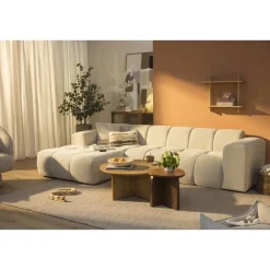 Leen Bakker Hoekbank Beau links - Raven - beige Discount