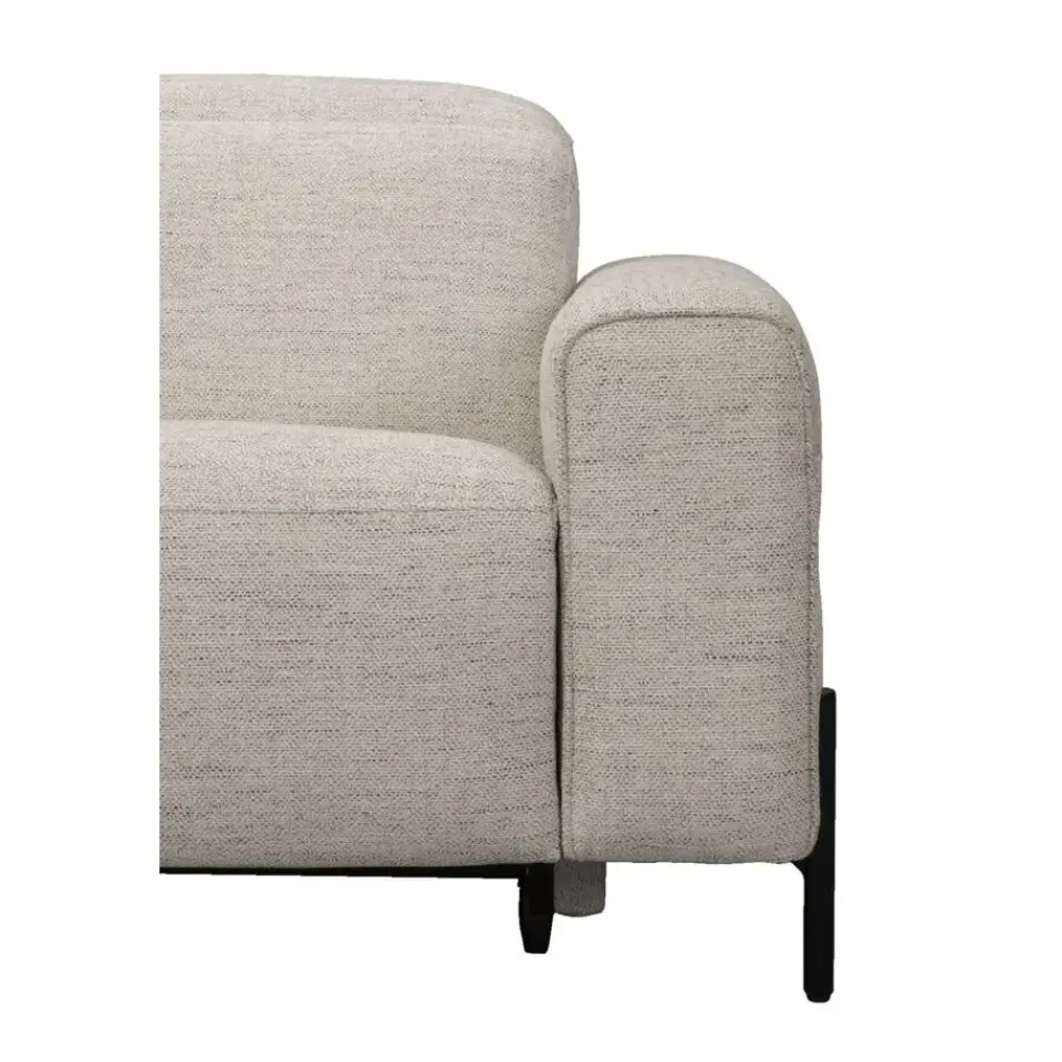 Leen Bakker Hoekbank Dave links - elektrisch verstelbaar - stof Pure - lichtgrijs Clearance