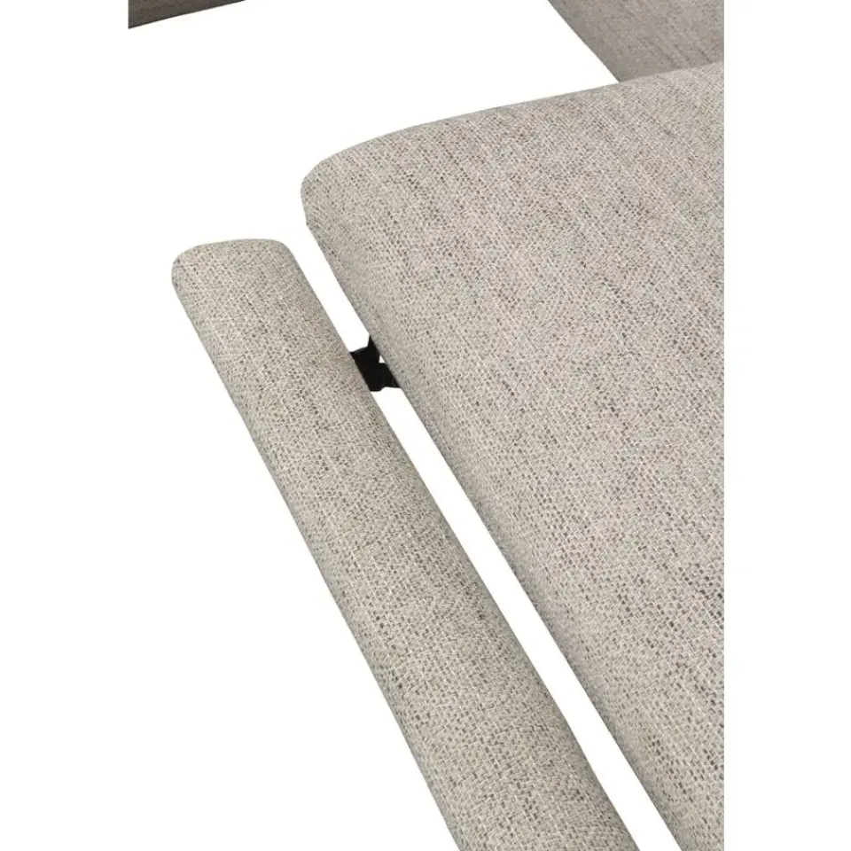 Leen Bakker Hoekbank Dave links - elektrisch verstelbaar - stof Pure - lichtgrijs Clearance