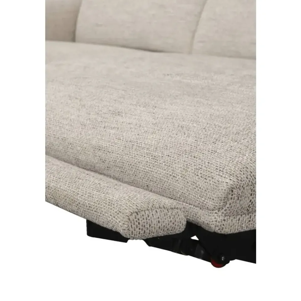 Leen Bakker Hoekbank Dave links - elektrisch verstelbaar - stof Pure - lichtgrijs Clearance