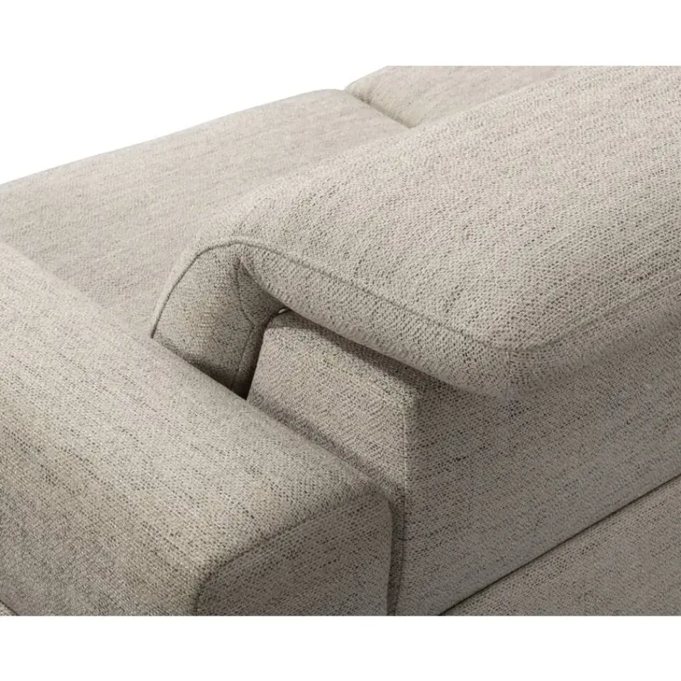 Leen Bakker Hoekbank Dave links - elektrisch verstelbaar - stof Pure - lichtgrijs Clearance