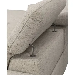 Leen Bakker Hoekbank Dave links - elektrisch verstelbaar - stof Pure - lichtgrijs Clearance