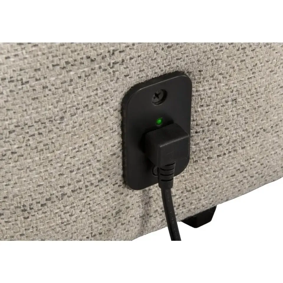 Leen Bakker Hoekbank Dave links - elektrisch verstelbaar - stof Pure - lichtgrijs Clearance