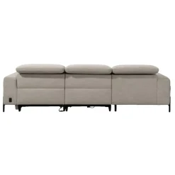 Leen Bakker Hoekbank Dave links - elektrisch verstelbaar - stof Pure - lichtgrijs Clearance