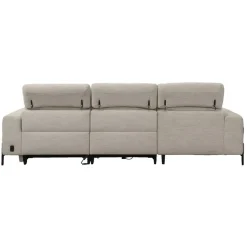 Leen Bakker Hoekbank Dave links - elektrisch verstelbaar - stof Pure - lichtgrijs Clearance