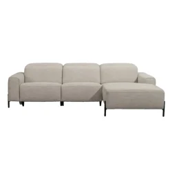 Leen Bakker Hoekbank Dave rechts - elektrisch verstelbaar - lichtgrijs Outlet