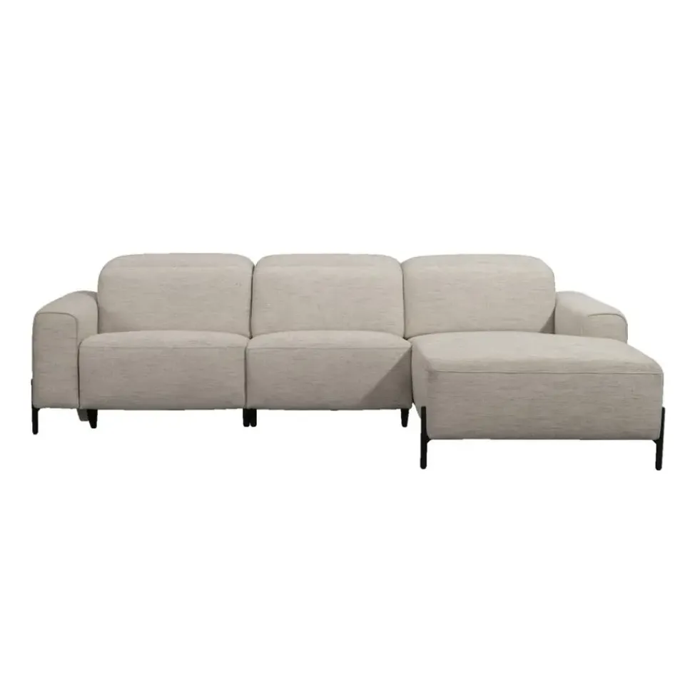 Leen Bakker Hoekbank Dave rechts - elektrisch verstelbaar - lichtgrijs Outlet