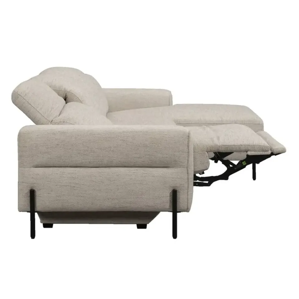 Leen Bakker Hoekbank Dave rechts - elektrisch verstelbaar - lichtgrijs Outlet