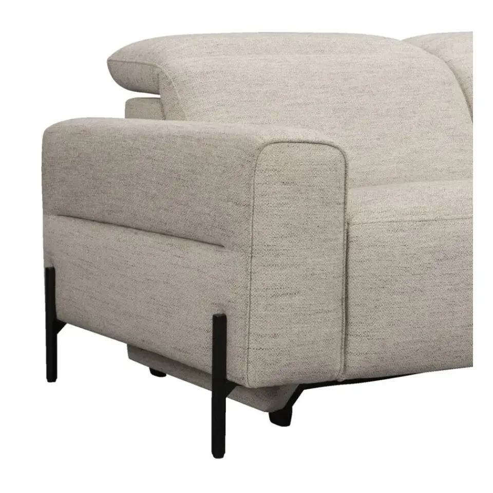 Leen Bakker Hoekbank Dave rechts - elektrisch verstelbaar - lichtgrijs Outlet