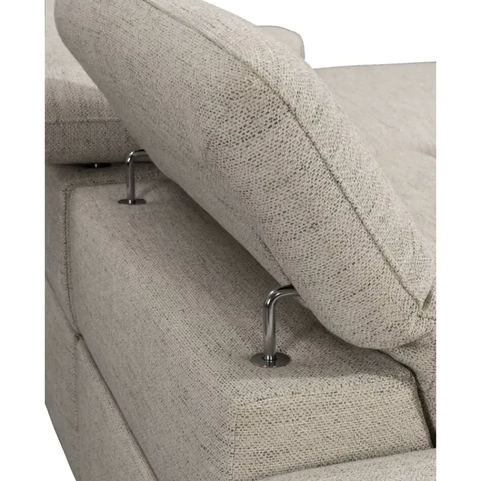 Leen Bakker Hoekbank Dave rechts - elektrisch verstelbaar - lichtgrijs Outlet