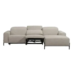 Leen Bakker Hoekbank Dave rechts - elektrisch verstelbaar - lichtgrijs Outlet