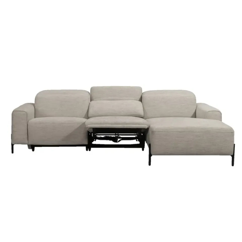 Leen Bakker Hoekbank Dave rechts - elektrisch verstelbaar - lichtgrijs Outlet