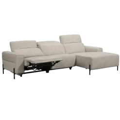 Leen Bakker Hoekbank Dave rechts - elektrisch verstelbaar - lichtgrijs Outlet