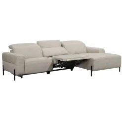 Leen Bakker Hoekbank Dave rechts - elektrisch verstelbaar - lichtgrijs Outlet