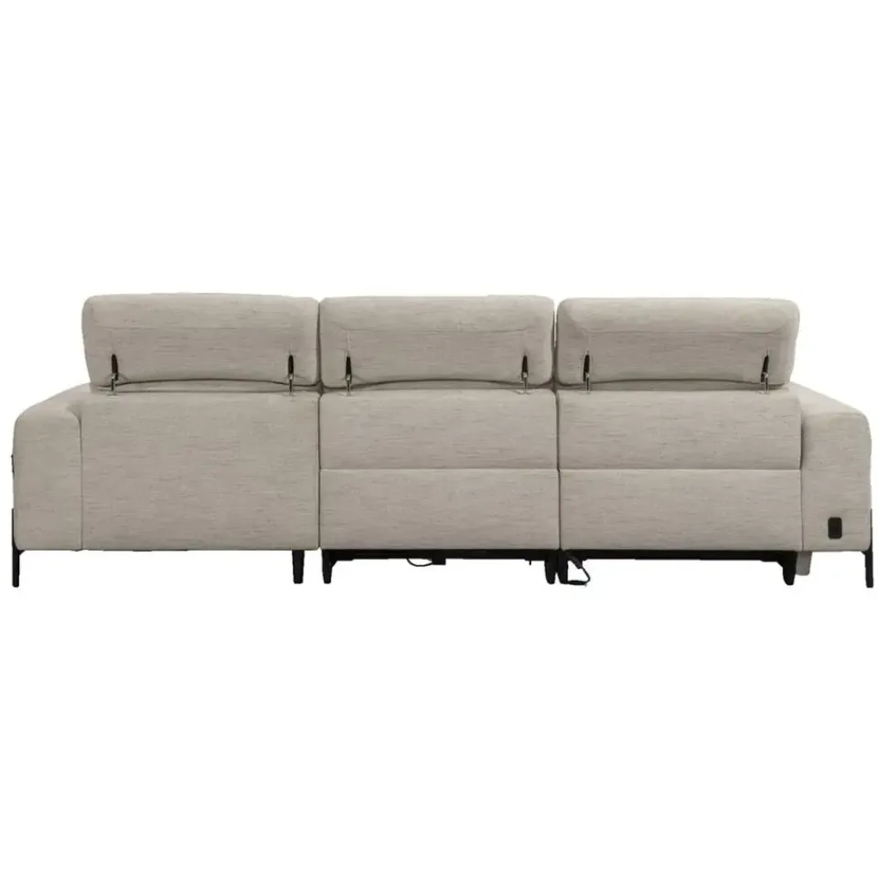 Leen Bakker Hoekbank Dave rechts - elektrisch verstelbaar - lichtgrijs Outlet