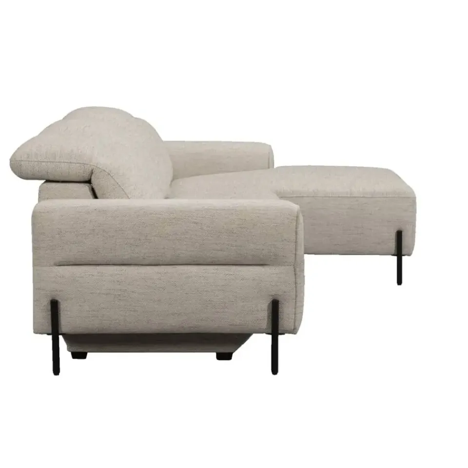 Leen Bakker Hoekbank Dave rechts - elektrisch verstelbaar - lichtgrijs Outlet