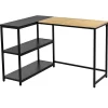 Emob Exclusive Hoekbureau Schmitt - 110x80x76cm - met opbergruimte - eikdecor/zwart Clearance