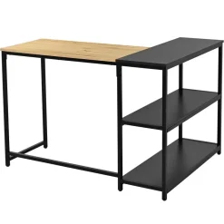 Emob Exclusive Hoekbureau Schmitt - 110x80x76cm - met opbergruimte - eikdecor/zwart Clearance