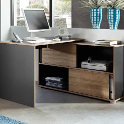 Germania Hoekbureau Tyson 120x120 cm - antraciet/eik New