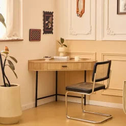 Nordlys Hoekbureau van hout en metaal met 1 lade