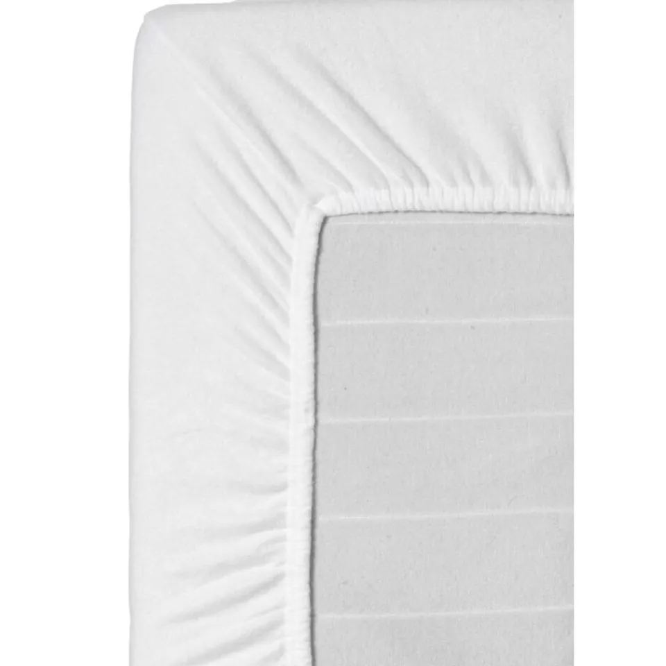 Leen Bakker Hoeslaken Molton katoen - wit - 160x200 cm Discount