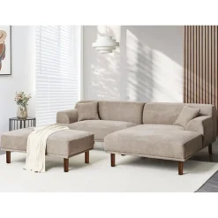 Leen Bakker HOLT - Ottomaan - Taupe - Polyester Sale