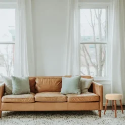 Home & Styling Bijzet krukje - creme wit - hout/stof - 45 cm Sale